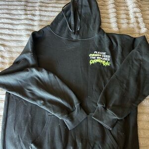 Black Graphic Hoodie with Neon Accents